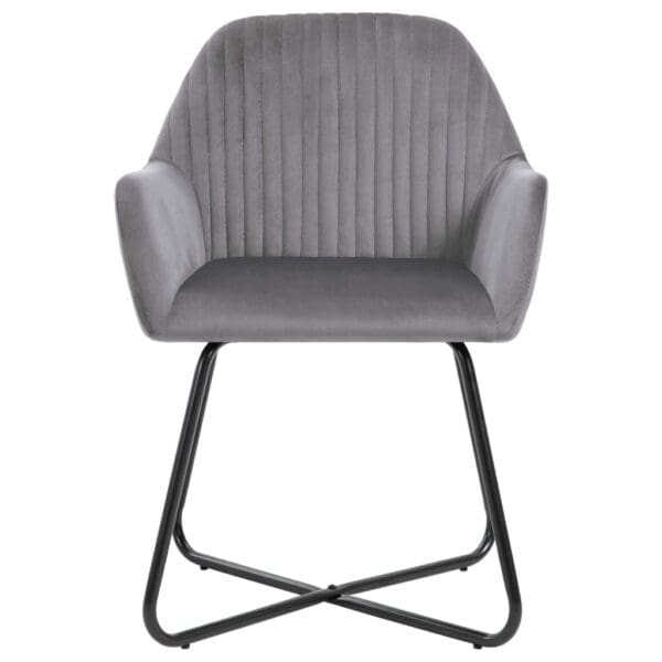 vidaXL Dining Chairs 2 pcs Gray Velvet - Image 3