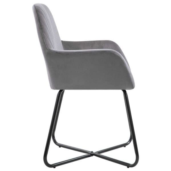 vidaXL Dining Chairs 2 pcs Gray Velvet - Image 4