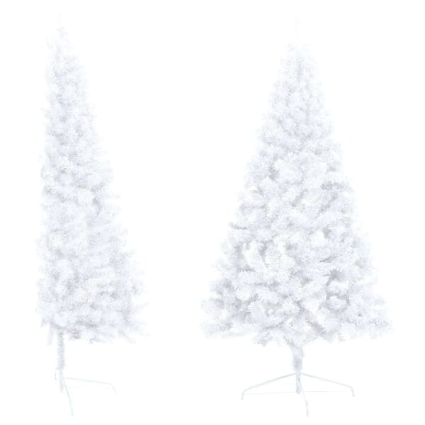 59.1" Artificial Half Pre-lit Christmas Tree with Stand - White - Image 3