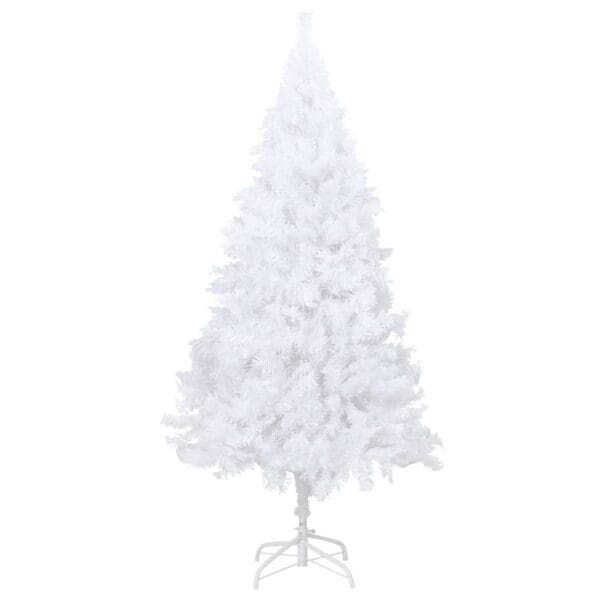 vidaXL Artificial Christmas Tree with Thick Branches White 6 ft PVC - Image 7