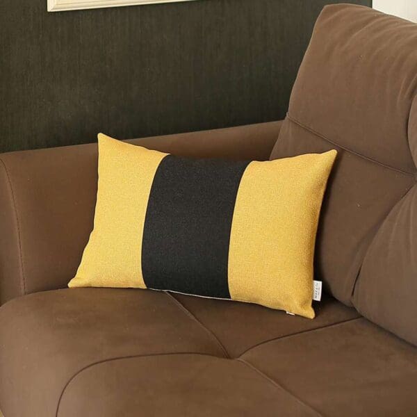 Midsection Lumbar Pillow - 20" x 12", Yellow & Black