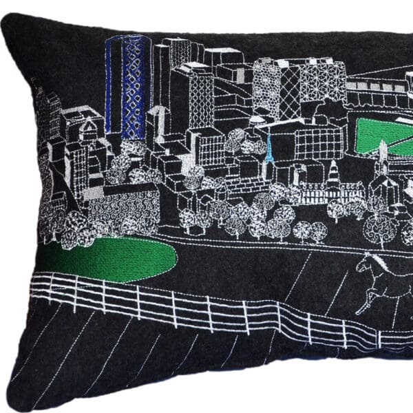 Lexington Nighttime Skyline Pillow - 24" x 14", Black - Image 4