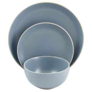 Gibson Home Rockaway 12-Piece Dinnerware Set in Matte Blue