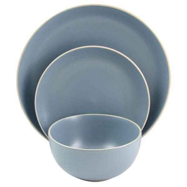 Gibson Home Rockaway 12-Piece Dinnerware Set in Matte Blue