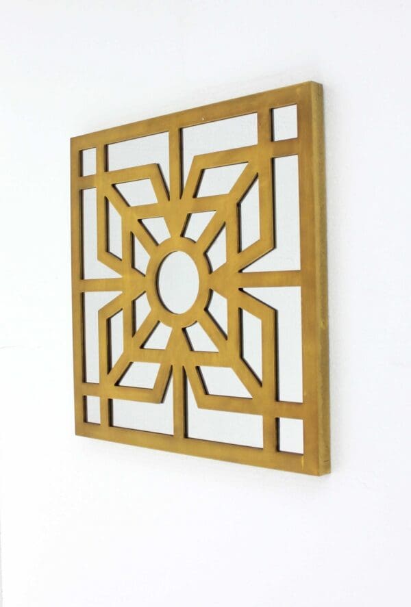 1.25 X 23.25 X 23.25 Bright Gold Mirrored Wooden  Wall Decor - Image 2