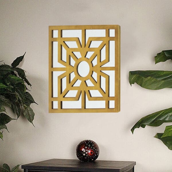 1.25 X 23.25 X 23.25 Bright Gold Mirrored Wooden  Wall Decor - Image 3