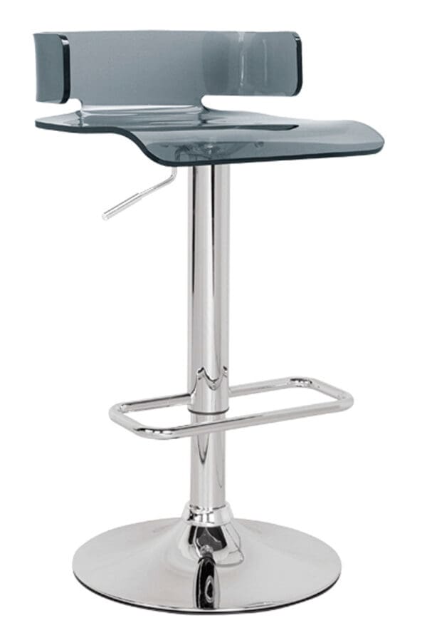 26" Black And Silver Stainless Steel Low back Counter Height Bar Chair With Footrest - Image 2