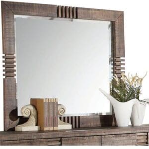 Reclaimed Oak Finish Rectangular Mirror