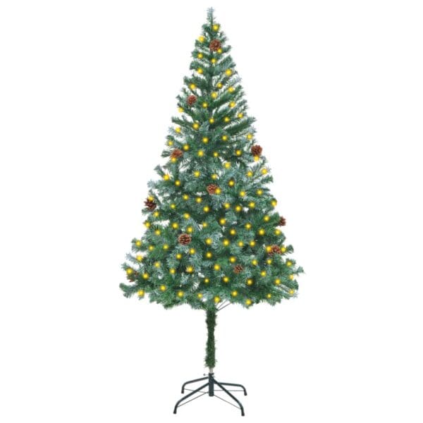 vidaXL Artificial Pre-lit Christmas Tree with Pinecones 70.9"