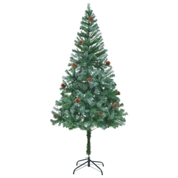 vidaXL Artificial Pre-lit Christmas Tree with Pinecones 70.9" - Image 3