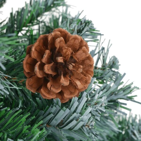 vidaXL Artificial Pre-lit Christmas Tree with Pinecones 70.9" - Image 6