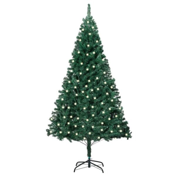 vidaXL Artificial Pre-lit Christmas Tree with Thick Branches Green 94.5"