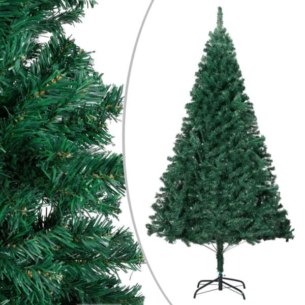 vidaXL Artificial Pre-lit Christmas Tree with Thick Branches Green 94.5" - Image 2