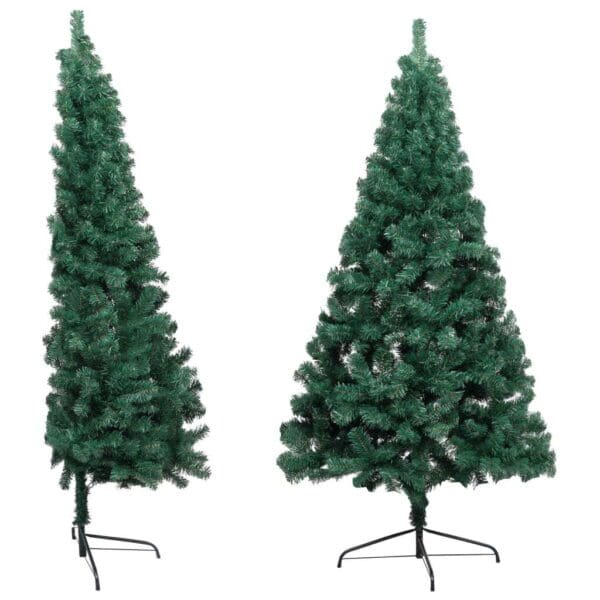 vidaXL Artificial Half Pre-lit Christmas Tree with Ball Set Green 82.7" - Image 3