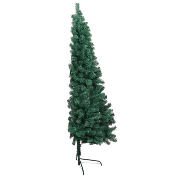 vidaXL Artificial Half Pre-lit Christmas Tree with Ball Set Green 82.7" - Image 5