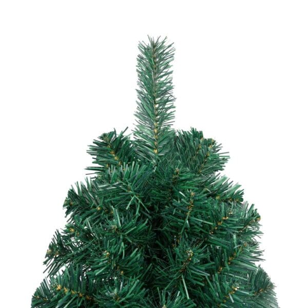 vidaXL Artificial Half Pre-lit Christmas Tree with Ball Set Green 82.7" - Image 7