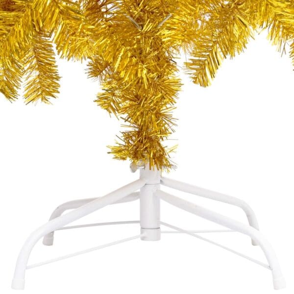 vidaXL Artificial Pre-lit Christmas Tree with Ball Set Gold 70.9" PET - Image 4