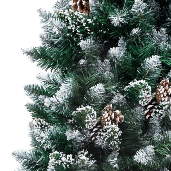 vidaXL Artificial Pre-lit Christmas Tree with Ball Set&Pinecones 94.5" - Image 2