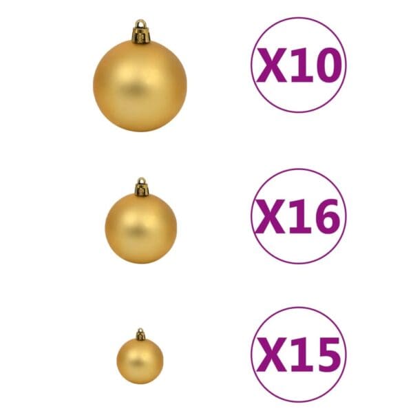 vidaXL Artificial Pre-lit Christmas Tree with Ball Set&Pinecones 94.5" - Image 6