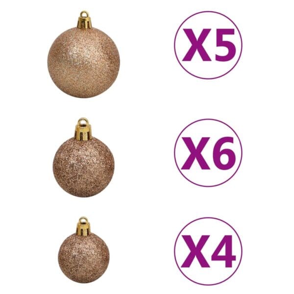 vidaXL Artificial Pre-lit Christmas Tree with Ball Set 70.9" 564 Branches - Image 7