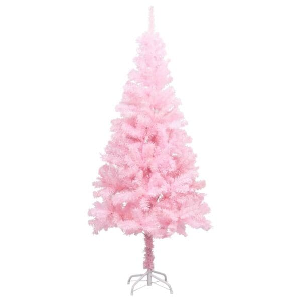 vidaXL Artificial Pre-lit Christmas Tree with Ball Set Pink 59.1" PVC - Image 2