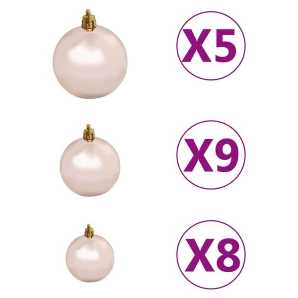 vidaXL Artificial Pre-lit Christmas Tree with Ball Set Green 59.1" PVC - Image 7