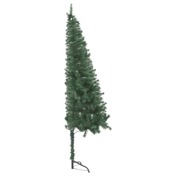 vidaXL Corner Artificial Christmas Tree LEDs&Ball Set Green 82.7" PVC - Image 2