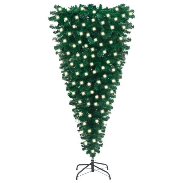 vidaXL Upside-down Artificial Pre-lit Christmas Tree Green 70.9"