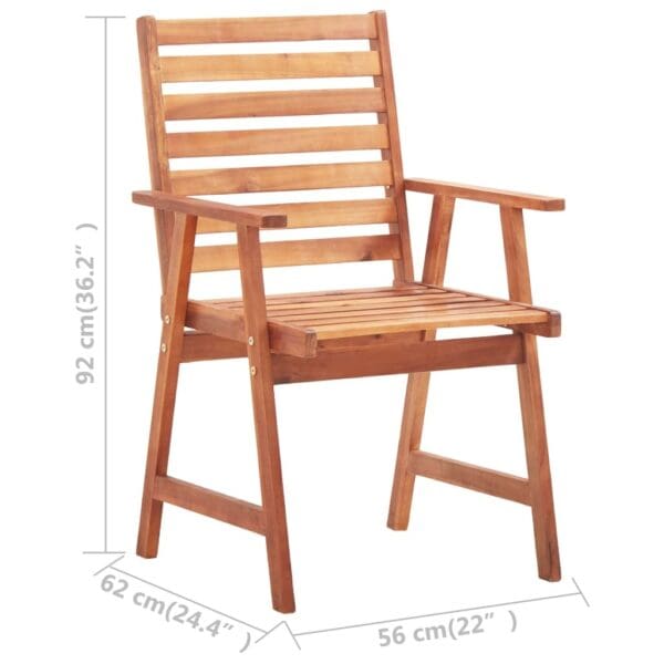 Patio Dining Chairs - 8 pc with Cushions, Solid Acacia Wood - Image 6