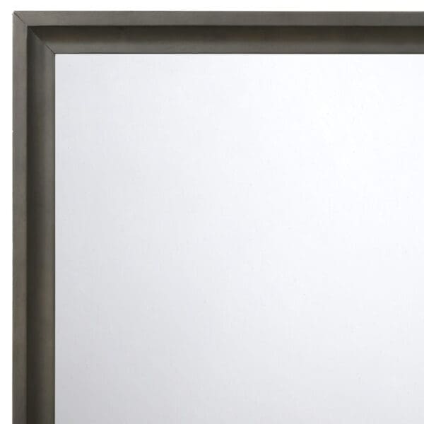 Antique Gray Wooden Rectangular Beveled Mirror - Image 5