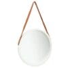 Wall Mirror with Strap 16.7" - White
