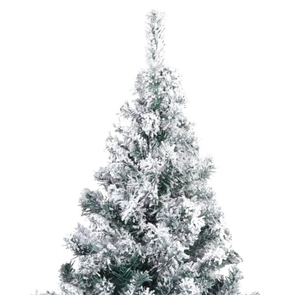 vidaXL Artificial Christmas Tree with Flocked Snow Green 6 ft PVC - Image 3