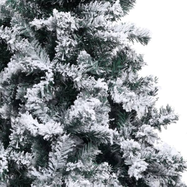 vidaXL Artificial Christmas Tree with Flocked Snow Green 6 ft PVC - Image 4