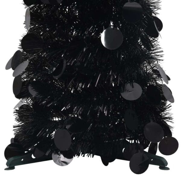 vidaXL Pop-up Artificial Christmas Tree Black 6 ft PET - Image 3