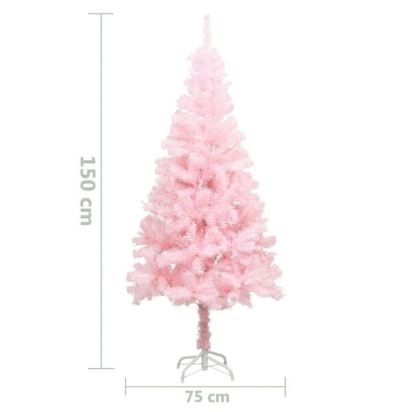 vidaXL Artificial Christmas Tree with Stand Pink 5 ft PVC - Image 5