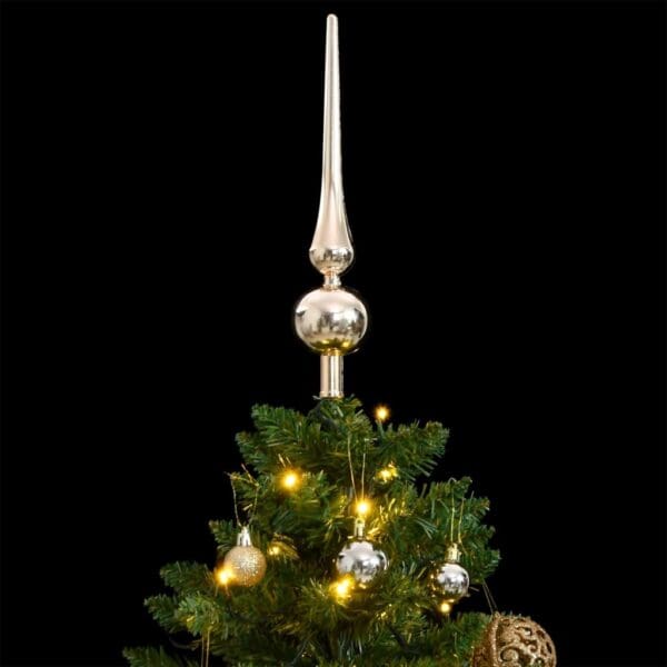 vidaXL Artificial Hinged Christmas Tree 150 LEDs & Ball Set 59.1" - Image 2