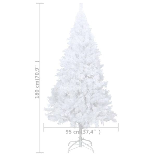 vidaXL Artificial Christmas Tree with Thick Branches White 6 ft PVC - Image 6