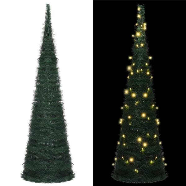 Pop-up String Artificial Pre-lit Christmas Tree - Green, 5 ft tall