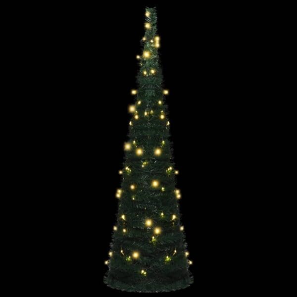 Pop-up String Artificial Pre-lit Christmas Tree - Green, 5 ft tall - Image 3