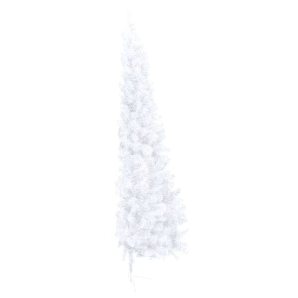 vidaXL Artificial Half Christmas Tree with Stand White 7 ft PVC - Image 4