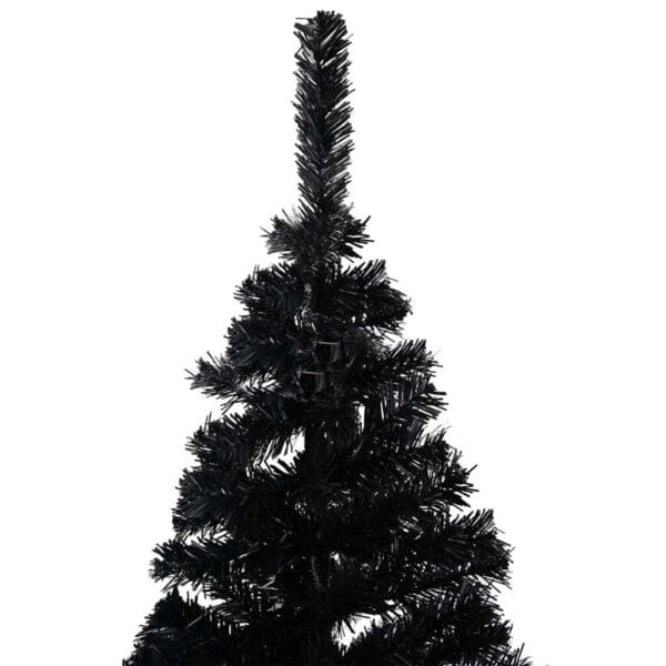 vidaXL Artificial Christmas Tree with Stand Black 8 ft PVC - Image 2