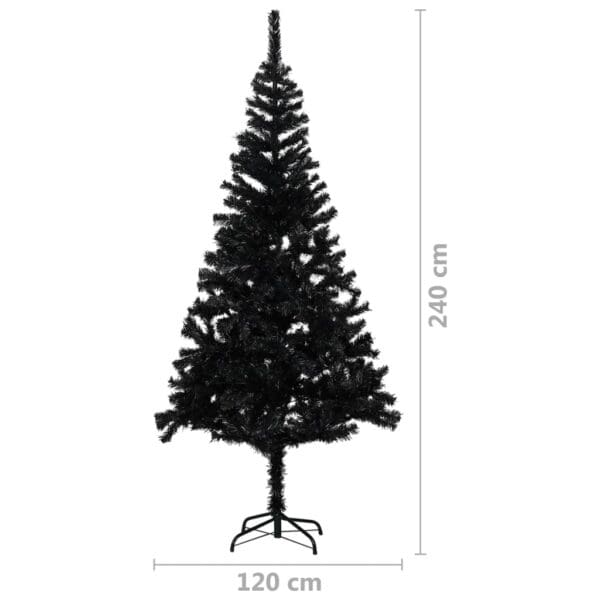 vidaXL Artificial Christmas Tree with Stand Black 8 ft PVC - Image 5