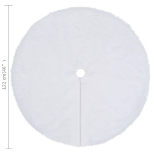 vidaXL Christmas Tree Skirt White 48" Faux - Image 6