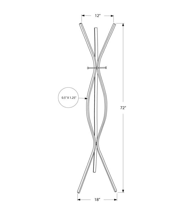 12" X 18" X 72" Cappuccino  Metal  Coat Rack - Image 4