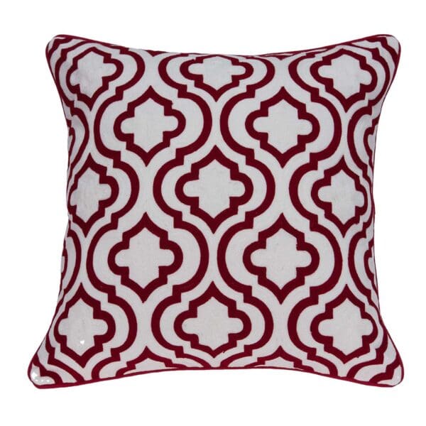 Transitional Accent Pillow - 20" x 20", Red & White