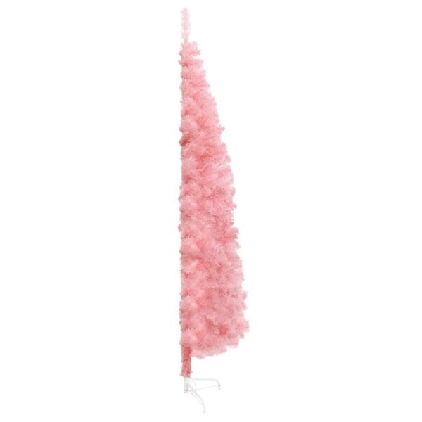 vidaXL Slim Artificial Half Christmas Tree with Stand Pink 4 ft - Image 5