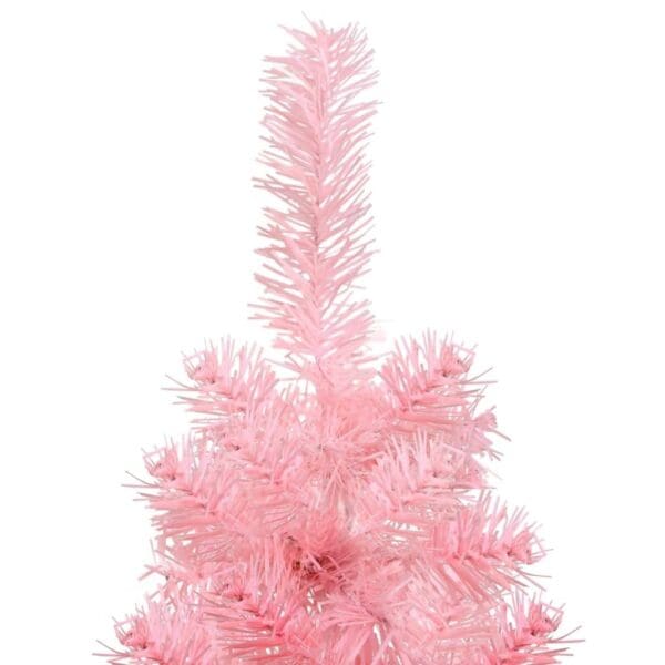 vidaXL Slim Artificial Half Christmas Tree with Stand Pink 4 ft - Image 6