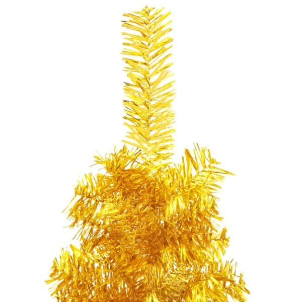 vidaXL Slim Artificial Half Christmas Tree with Stand Gold 4 ft - Image 7