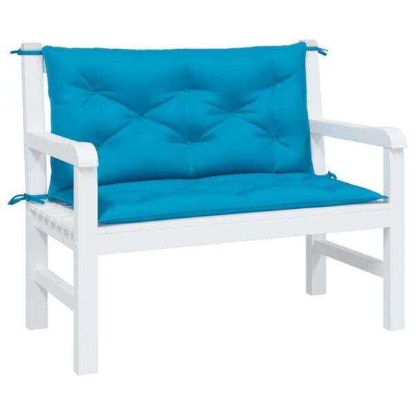 Garden Bench Cushions -2 pcs, Light Blue - Image 3