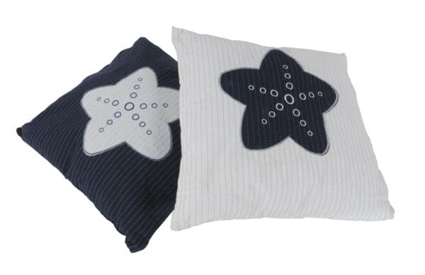 Nautical Blue Star/White Square Accent Pillow - Image 3